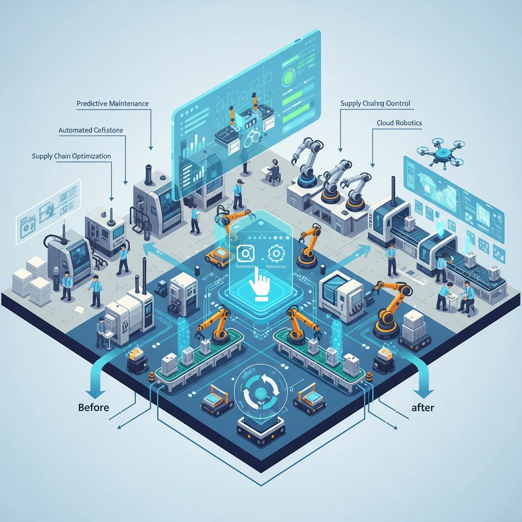 illustrating how Industry 4.0 simplifies manufacturing and boosts efficiency